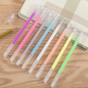 Juego de Bolígrafos de Gel Transparentes Color Resaltador Bolígrafos de Escritura de Plástico Artículos de Papelería