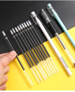 Gel pen refills set with black ink 0.5mm bullet tip for smooth writing school stationery supplies