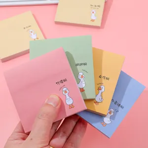 Notas adhesivas coloridas de pato de dibujos animados para estudiantes y oficina papelería