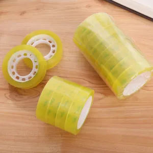 Transparent office adhesive tape rolls stationery packing tape 1.8cm wholesale pack
