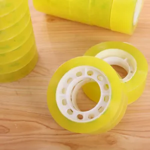 Clear stationery tape rolls for office and school use, 1.8cm width packaging adhesive.