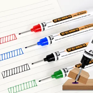 Deep hole marker pen long nib woodworking oil-based quick dry multi-purpose writing tool.