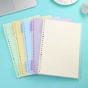 Pastel loose leaf notebooks with colorful binding rings, perfect for DIY planners and daily notes.
