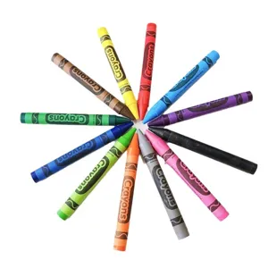 Colorful crayons set for kids drawing and art painting, vibrant multi-color school supplies.