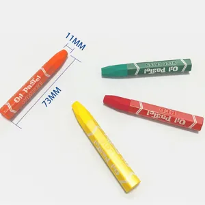 Hexagonal oil pastels set for student art painting, creative colored crayons, smooth drawing.