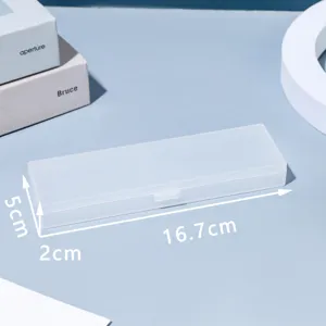 Macaron translucent pencil box portable multi-functional student storage box minimalist style