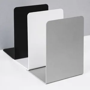 Minimalist L Shaped Plastic Bookends Heavy Duty Book Stopper Desktop Desk Organizer Holder For Books Office School Supplies