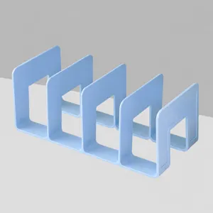 Ice blue acrylic 4-slot bookend desktop book storage organizer stand for office desk