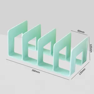 Laurel green acrylic book stand 4-slot desktop organizer for book storage and office desk decor.