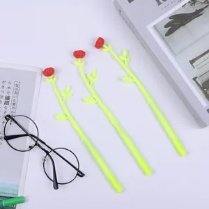 Creative rose flower gel pen 0.5mm black ink cute student stationery office signature gift pen