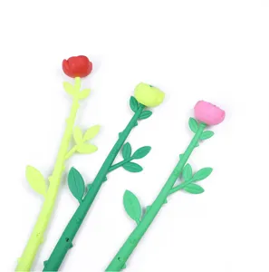 Cute rose flower gel pen creative student black ink signature writing stationery gift