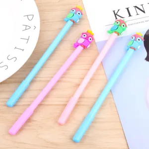 Cute cartoon owl gel pen set, 0.5mm black ink neutral pens, creative student stationery gifts.