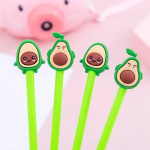 Cute avocado gel pens set, funny fruit shaped black ink writing pens for office school supplies.