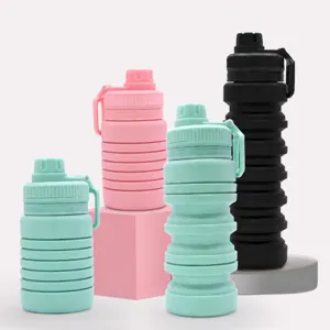 Bouteille d'eau pliable en silicone pour voyage en plein air tasse de sport portable
