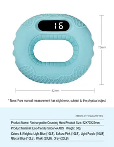 Poignée de musculation numérique rechargeable, exerciseur de main en silicone.