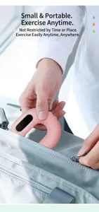 Dettaglio impugnatura intelligente in silicone rosa, dispositivo fitness Bluetooth.