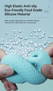 Anneau de préhension en silicone haute élasticité avec texture antidérapante.