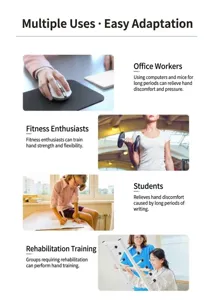 Scénario d'utilisation détaillé de la poignée connectée pour le bureau, le fitness et la thérapie.