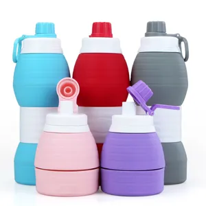 Bouteille d'Eau en Silicone Pliable Portable Grande Capacité Extérieur Sport Voyage Tasse Étanche Sans BPA