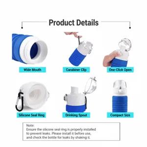 Outdoor sports collapsible silicone water bottle portable travel camping cycling water cup