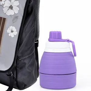 Bouteille d'eau en silicone pliable 600ml gourde de voyage portable pour le sport en plein air