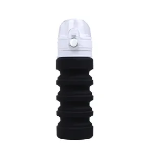 Portable collapsible silicone water bottle for outdoor travel, compact and easy to carry daily.