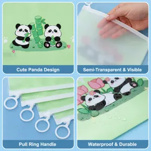 Lindo Panda Carpeta Impermeable con Anillo Gran Capacidad Bolsa para Documentos