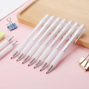 Conjunto de Bolígrafos de Gel Retráctiles Transparentes Tinta Negra Escritura Suave Papelería de Estudiante Suministros de Oficina