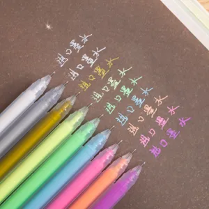 Juego de boligrafos de gel de colores papeleria de plastico transparente para la escuela
