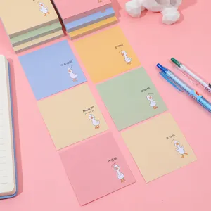 Notas adhesivas de pato lindo, blocs de notas coloridos para estudiantes y papelería escolar.