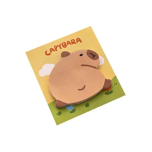 Notas adhesivas lindas en forma de carpincho de dibujos animados papelería escolar bonita y útil