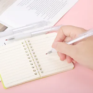 Bolígrafo de gel retráctil transparente para estudiantes, juego de papelería escritura.