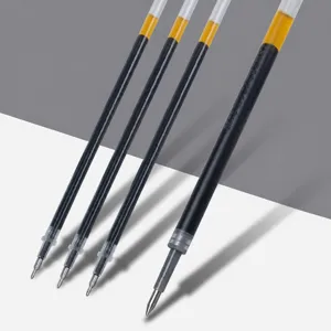 Detailed view of high-capacity black gel pen refills, smooth writing and long-lasting ink.