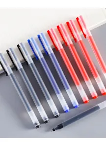 Detailed view of colorful translucent gel pens set, smooth writing pens for daily study.