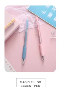 Detailed view of cute retractable gel pens in pastel colors, perfect for student daily writing.