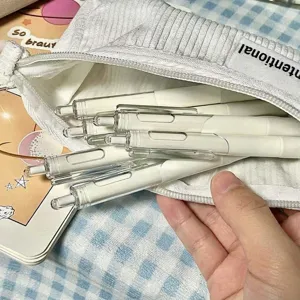 Set di penne gel retrattili 0,5 mm inchiostro nero ad asciugatura rapida cancelleria carina