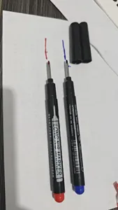 Long nib permanent marker set for deep hole and woodworking with quick drying ink details
