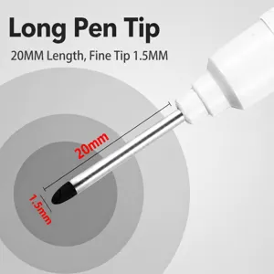 Long nib marker pen with 20mm extra long metal tip and 1.5mm fine point for deep hole marking.