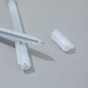 Minimalist frosted transparent gel pen set, smooth writing student stationery and office supply.