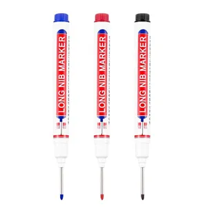 Long nib waterproof deep hole marker woodworking bathroom multi purpose pen set 3pcs.