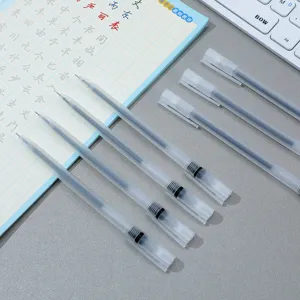 Minimalist frosted transparent gel pen set student office stationery black ink signature pens