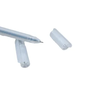 Minimalist frosted clear gel pen, smooth writing black ink pen for student stationery supplies.