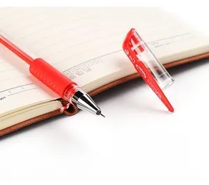 Red gel pen 0.5mm fine tip smooth writing signature pen office and school stationery supply.