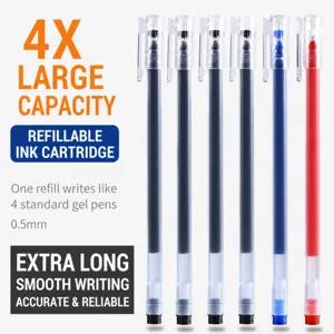 Large Capacity Gel Pen Fine Point Quick Dry Black Blue Red Ink Sign Pen Creative Student Office Writing Stationery