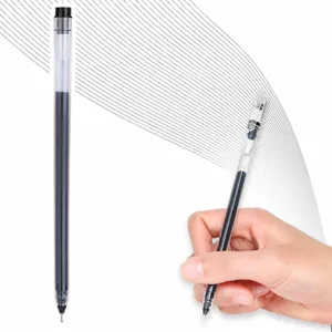 Large capacity gel pen 0.5mm fine tip direct liquid ink black rollerball pens for writing.
