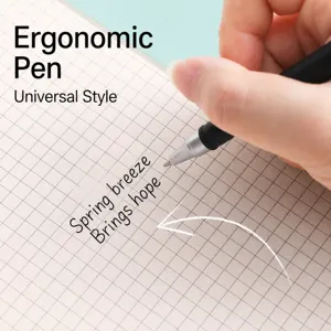 Black gel pen for school and office exams with smooth 0.5mm writing tip for daily use.