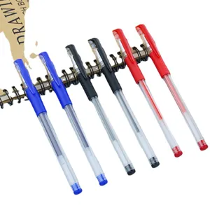 Transparent gel pens set 0.5mm black blue red smooth writing stationery student office supplies