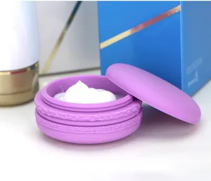 Siliconen reiscrème pot draagbare macaron vorm cosmetische container afdichtingsdoos