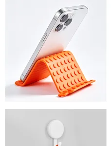 Flexible folding phone stand desktop silicone suction cup mobile holder portable bracket