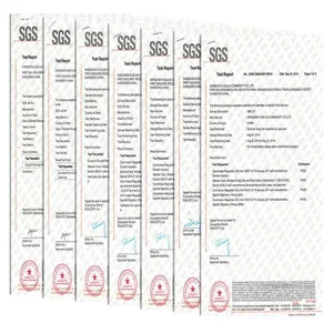 SGS compliance test report document showing detailed safety and quality test results.
